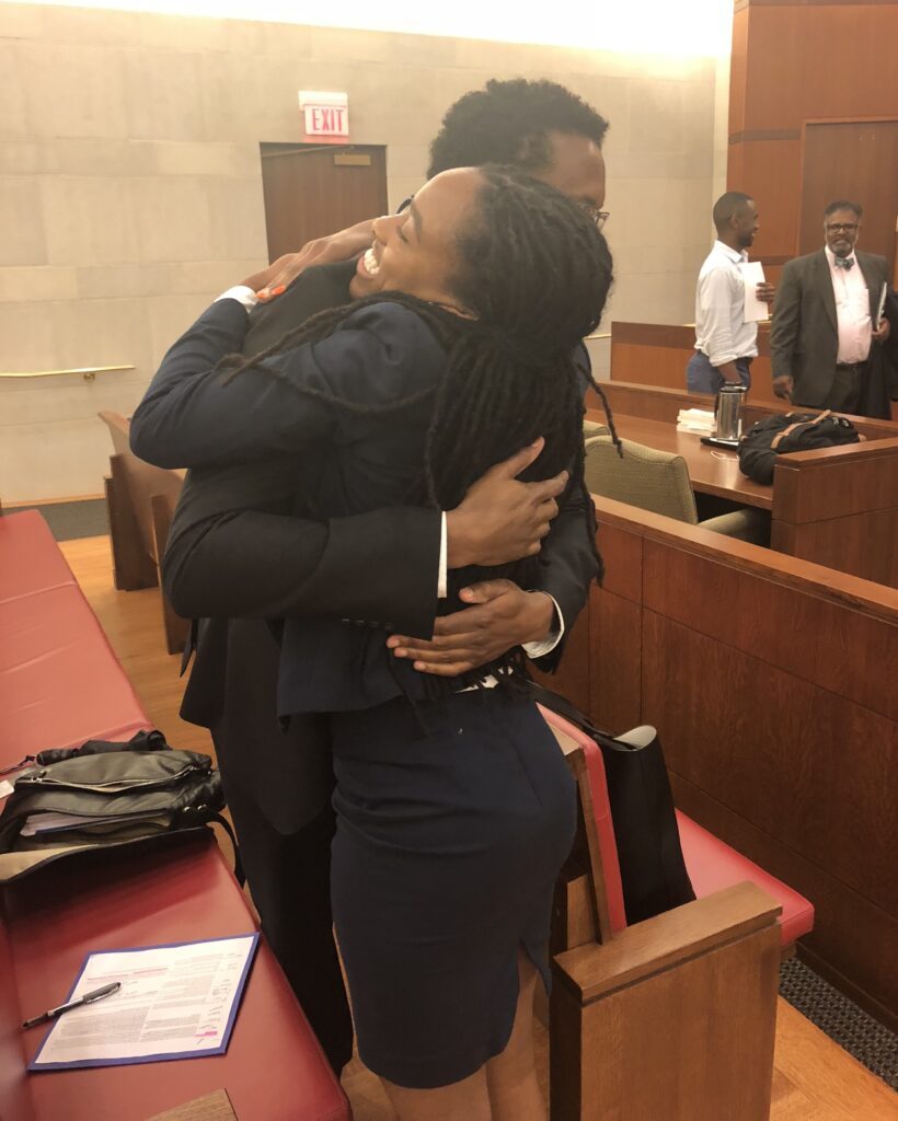 CHH Students, now graduates of Howard University School of Law and practicing lawyers, celebrate their final formal appellate final competition before panel of DC judges. 